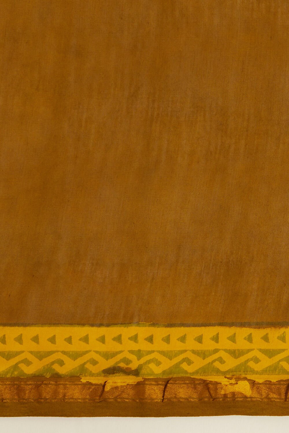 Dark Yellow Pure Silk Cotton Bagru Printed Saree image number null