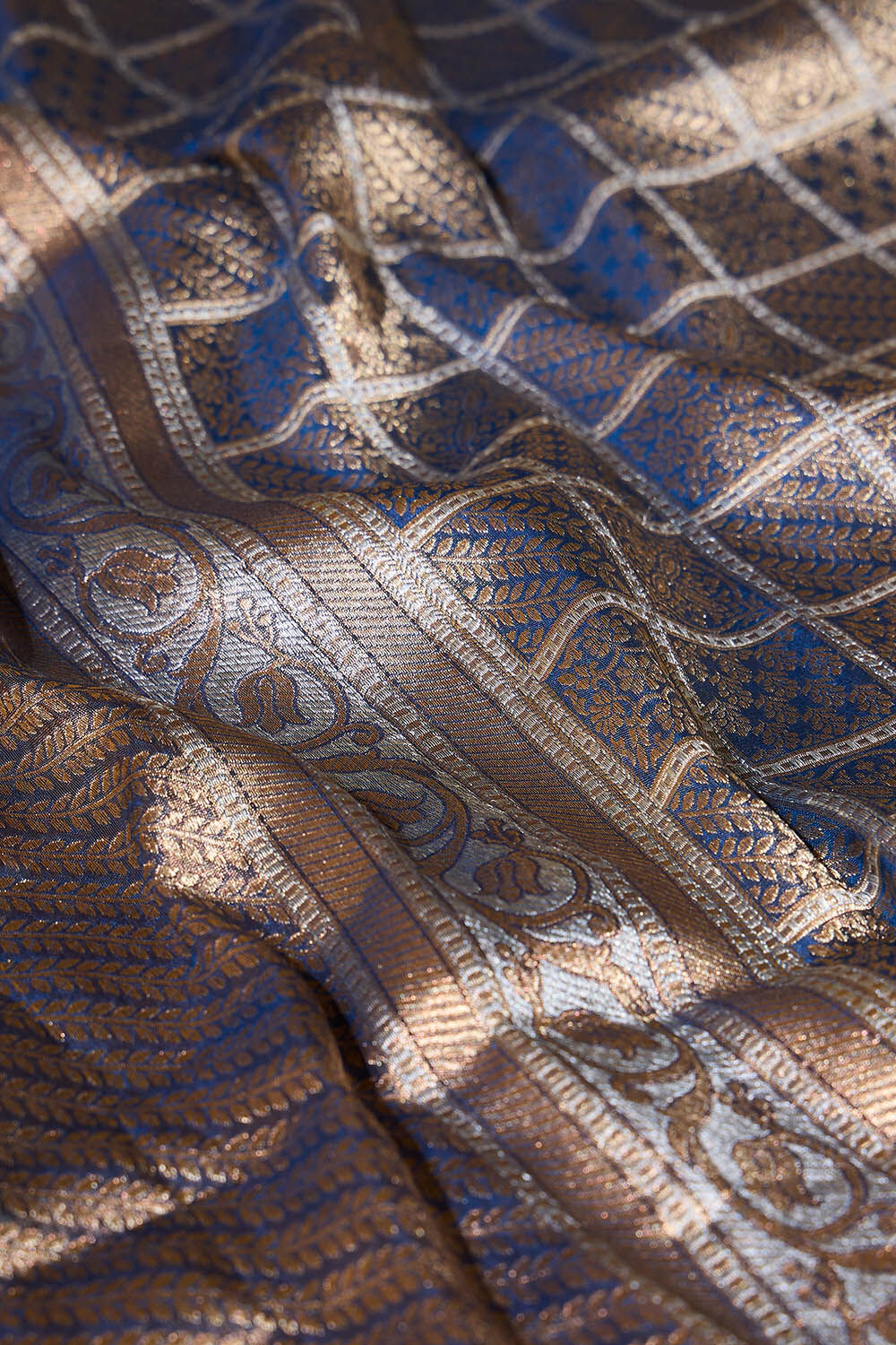 Blue Pure Silk Tissue Brocade Banarasi Saree image number null