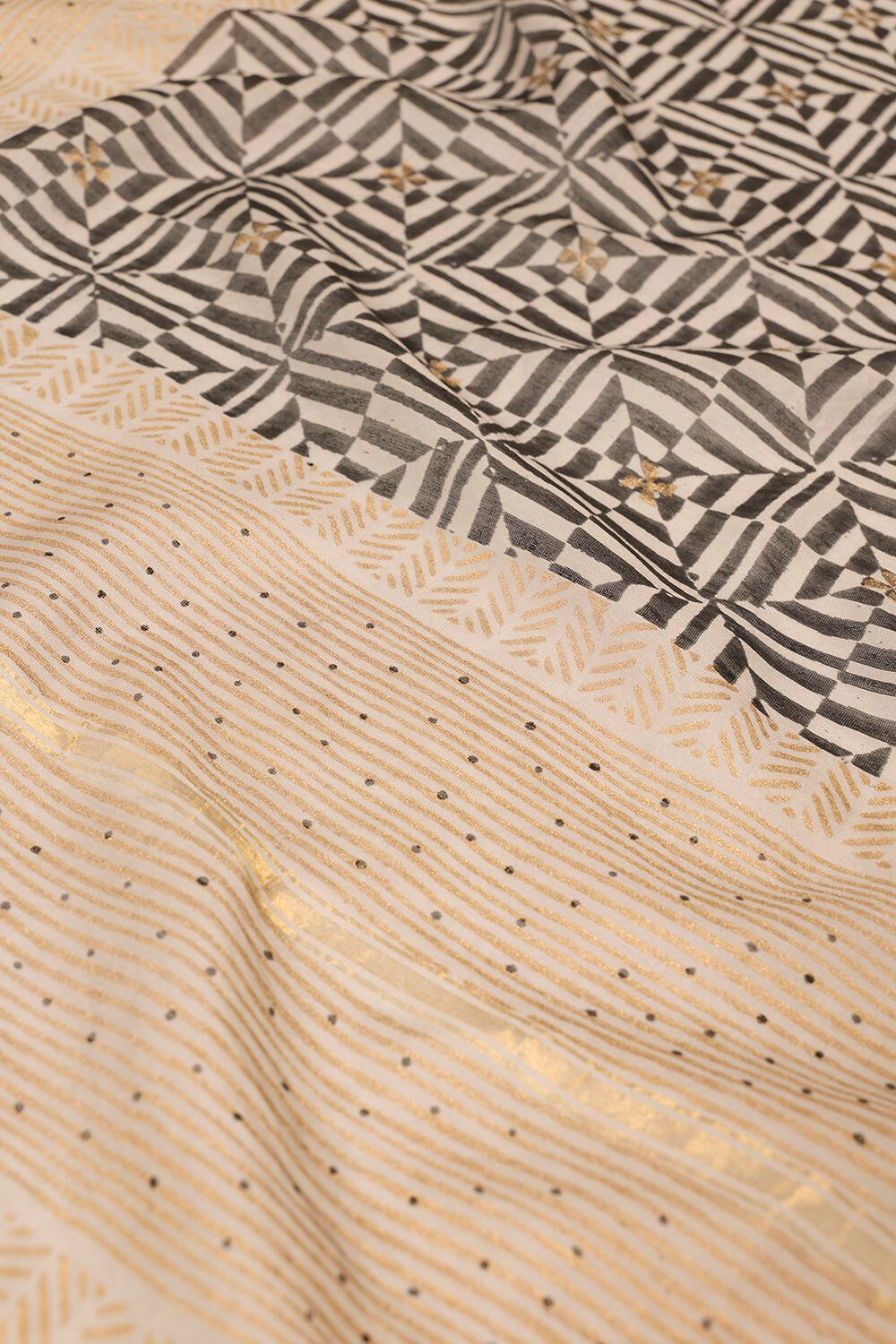 Black Rajasthan Pure Silk Cotton Printed Sanganeri Saree image number null