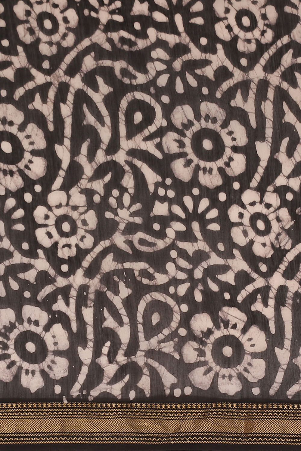 Black Pure Silk Cotton Batik Saree image number null