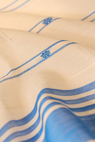 Off White Woven Pure Silk Cotton Chanderi Saree thumbnail image number null