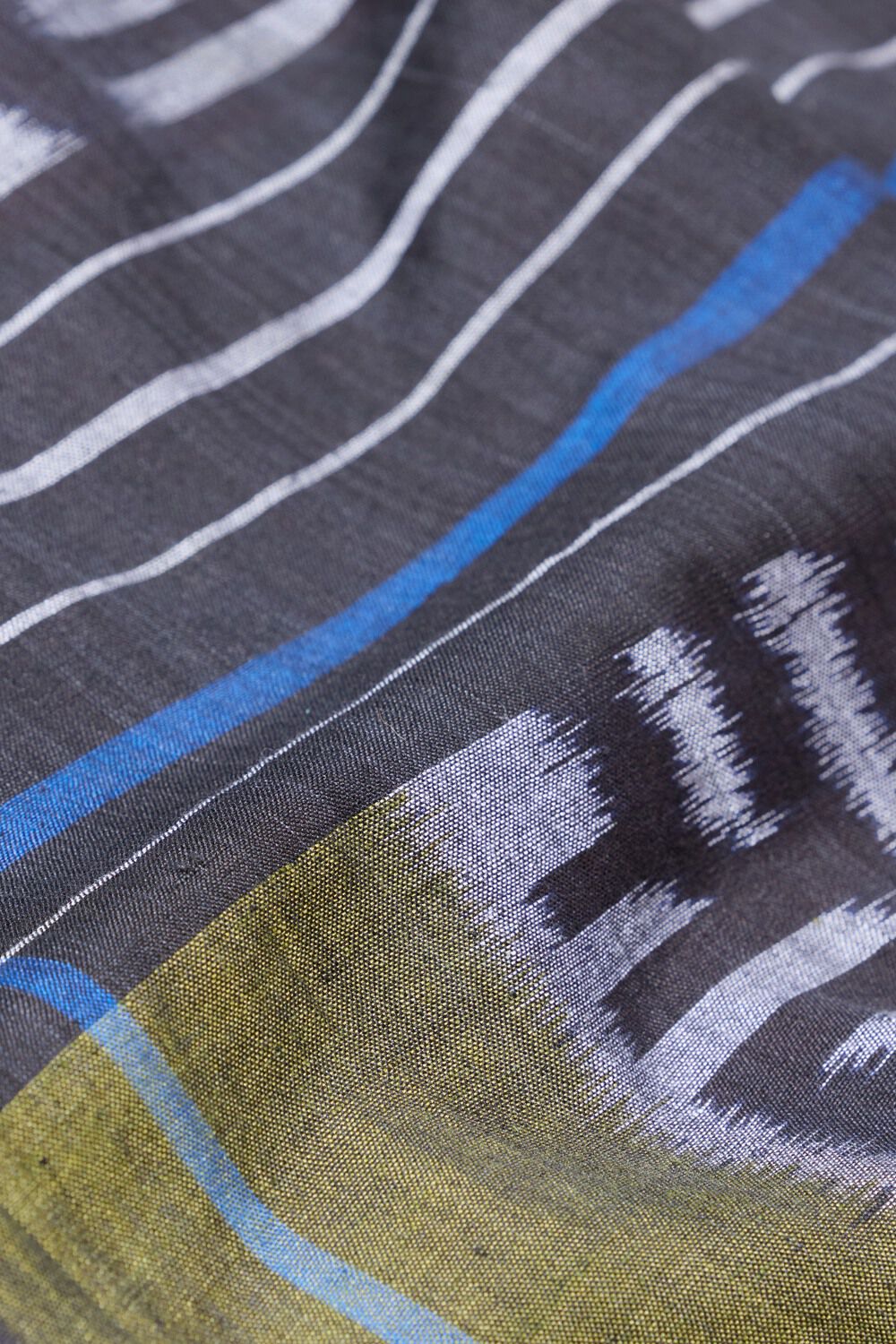 Black Odissa Pure Cotton Ikat Saree image number null