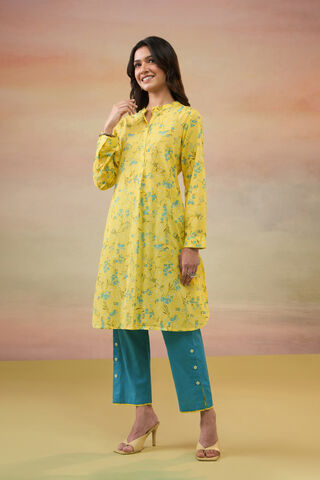 Yellow Pure Cotton Screen Printed  Kurta Set thumbnail image number null