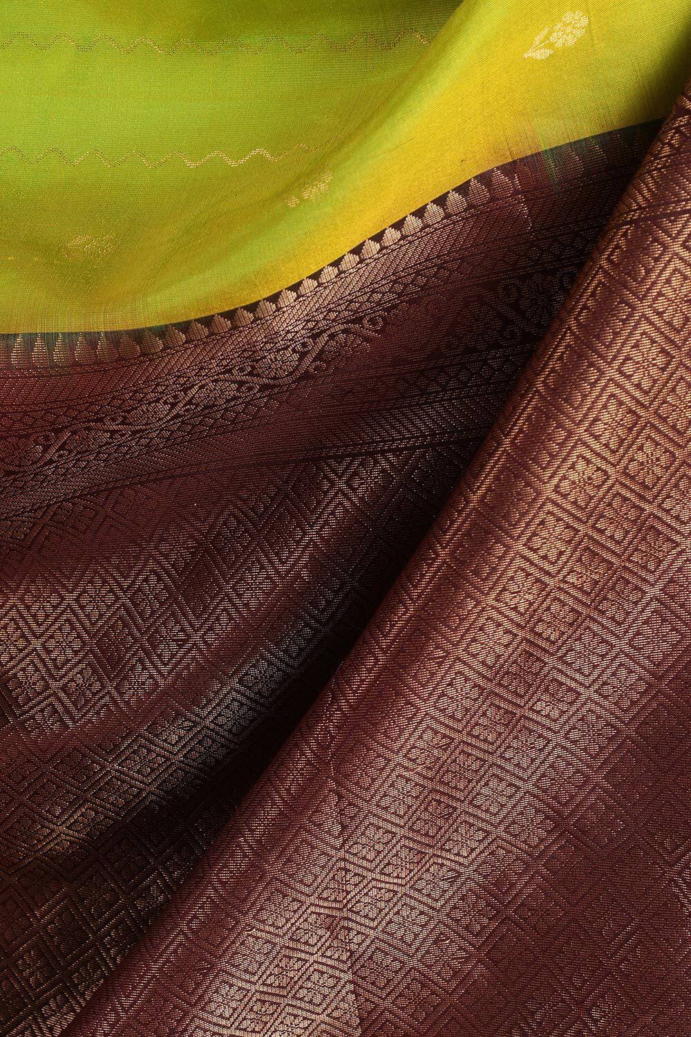 Green Woven Pure Soft Silk Saree image number null