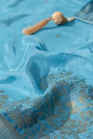 Blue Woven Pure Viscose Saree thumbnail image number null