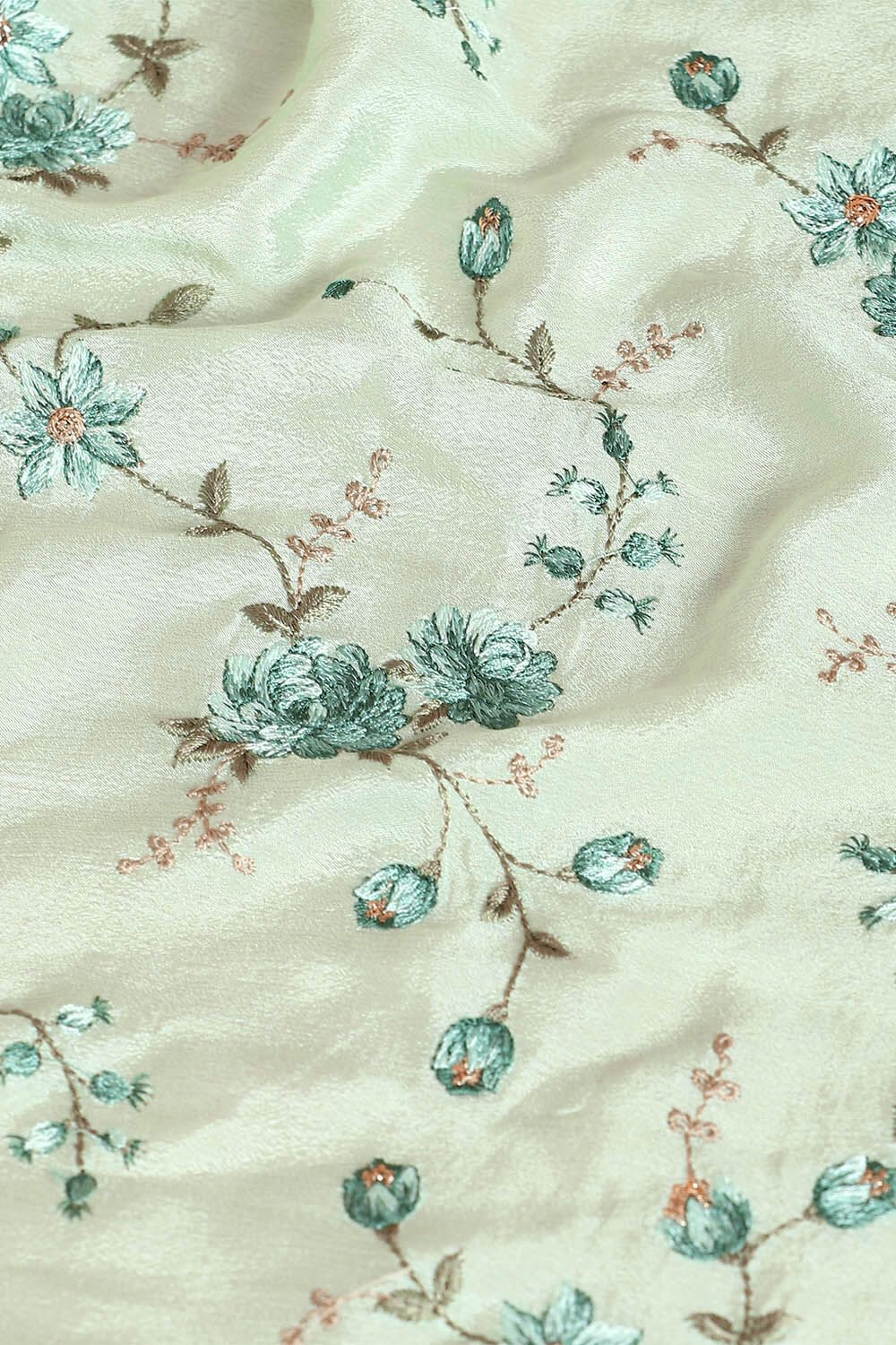 Light Pure Green Viscose Embroidered Saree image number null