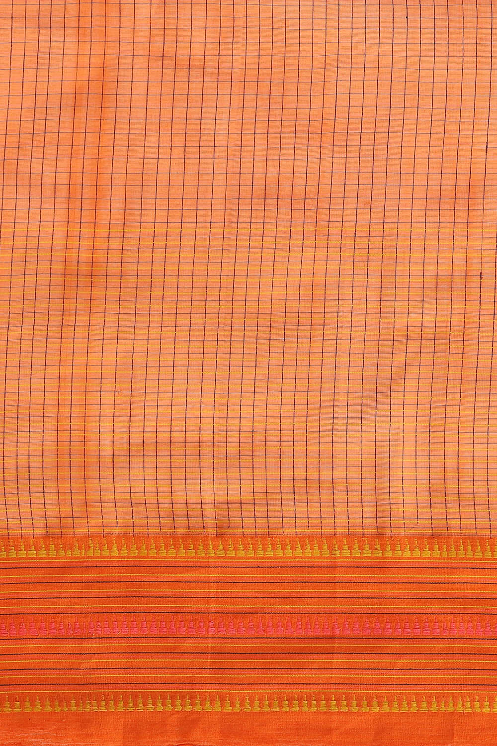 Orange Pure Cotton Naranyanpet Saree image number null