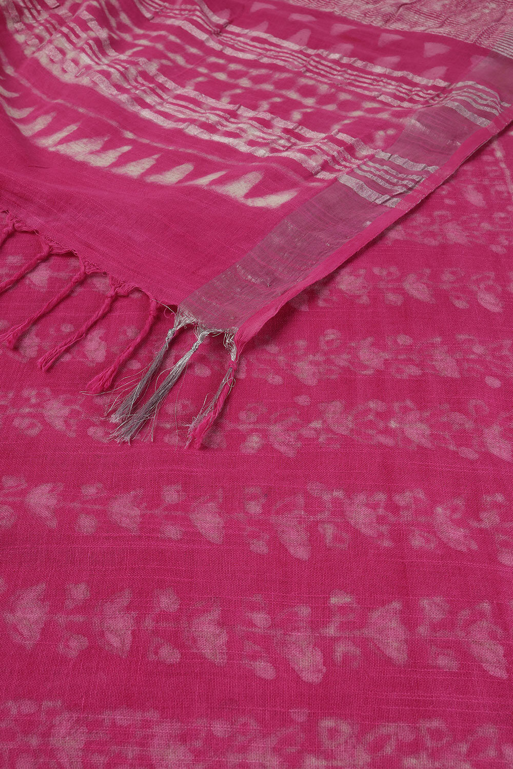 Pink Cotton Viscose Rajasthan Block Printed Saree image number null