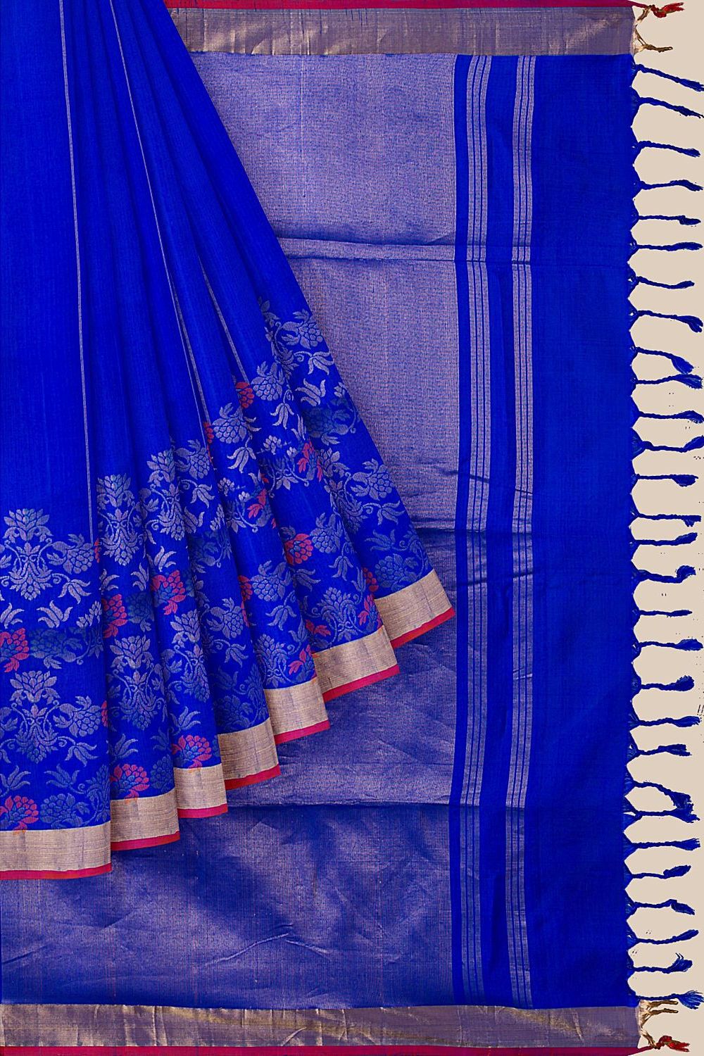 Blue Pure Soft Silk Saree image number null