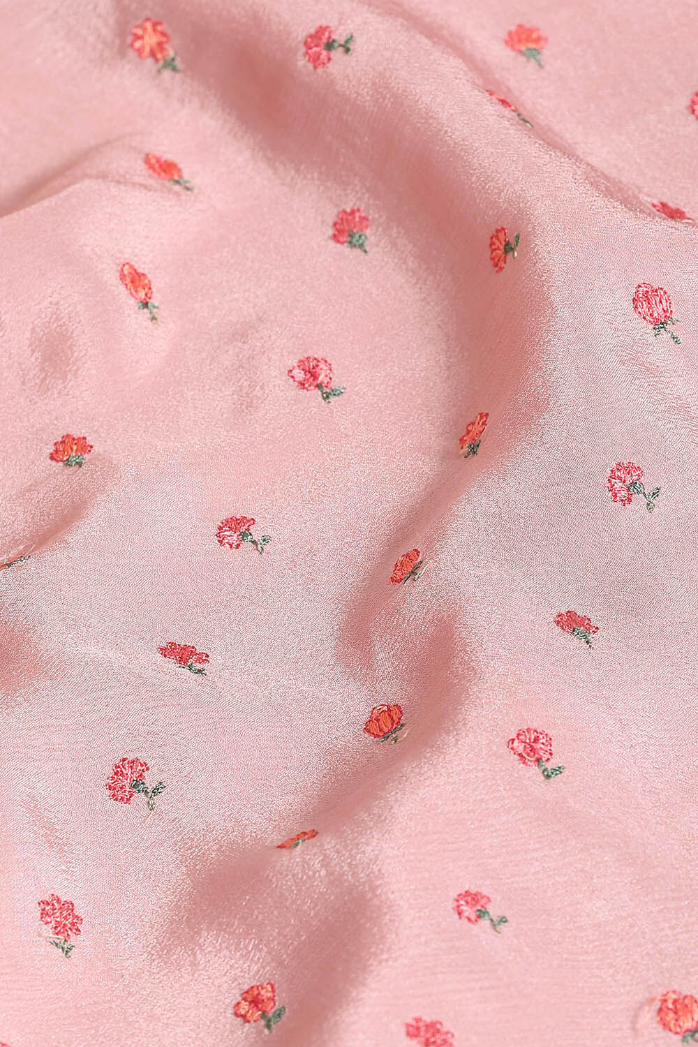 Light Pure Pink Embroidered Saree image number null