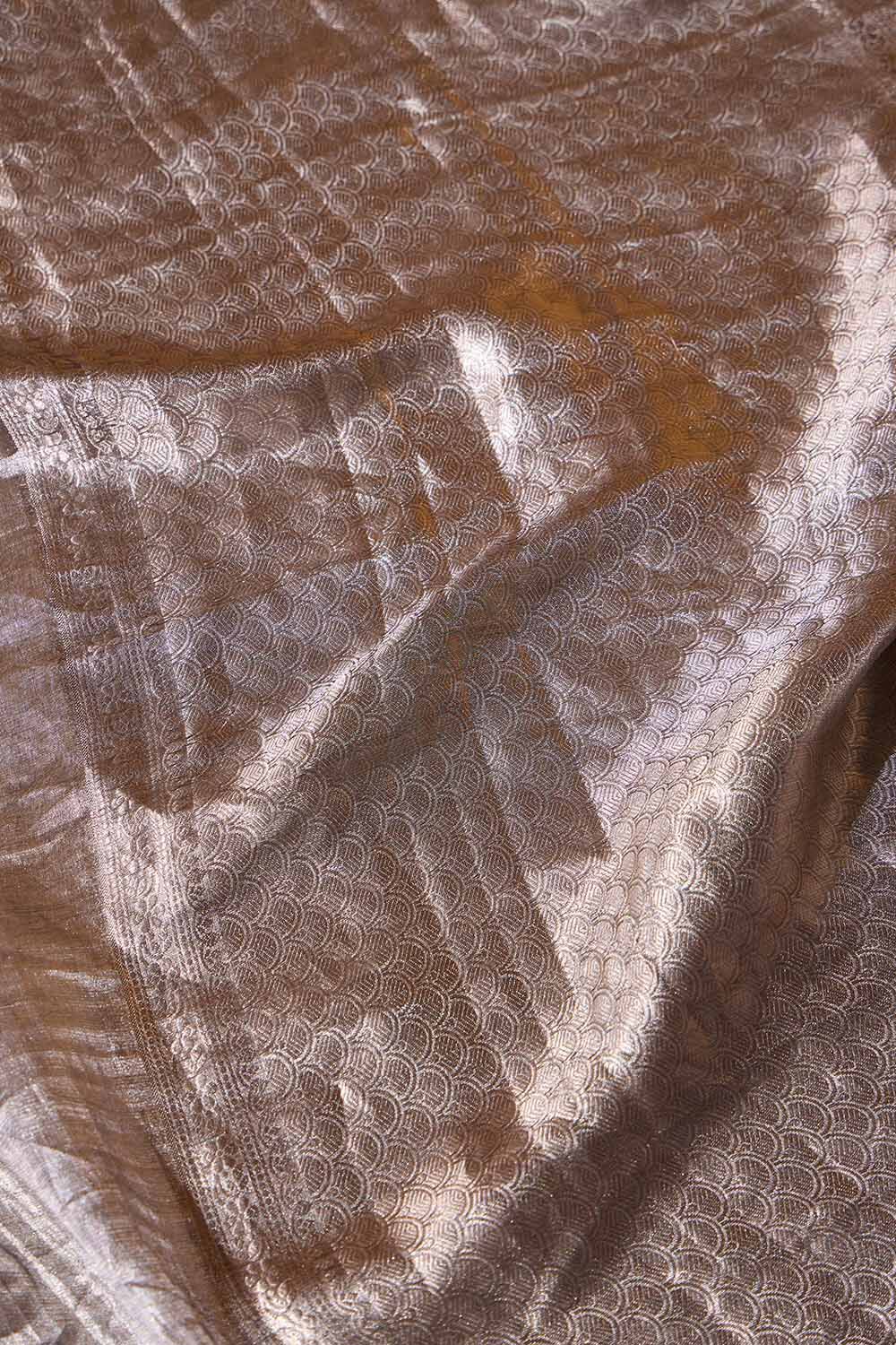 Grey Pure Organza Tissue Brocade Banaras Saree image number null