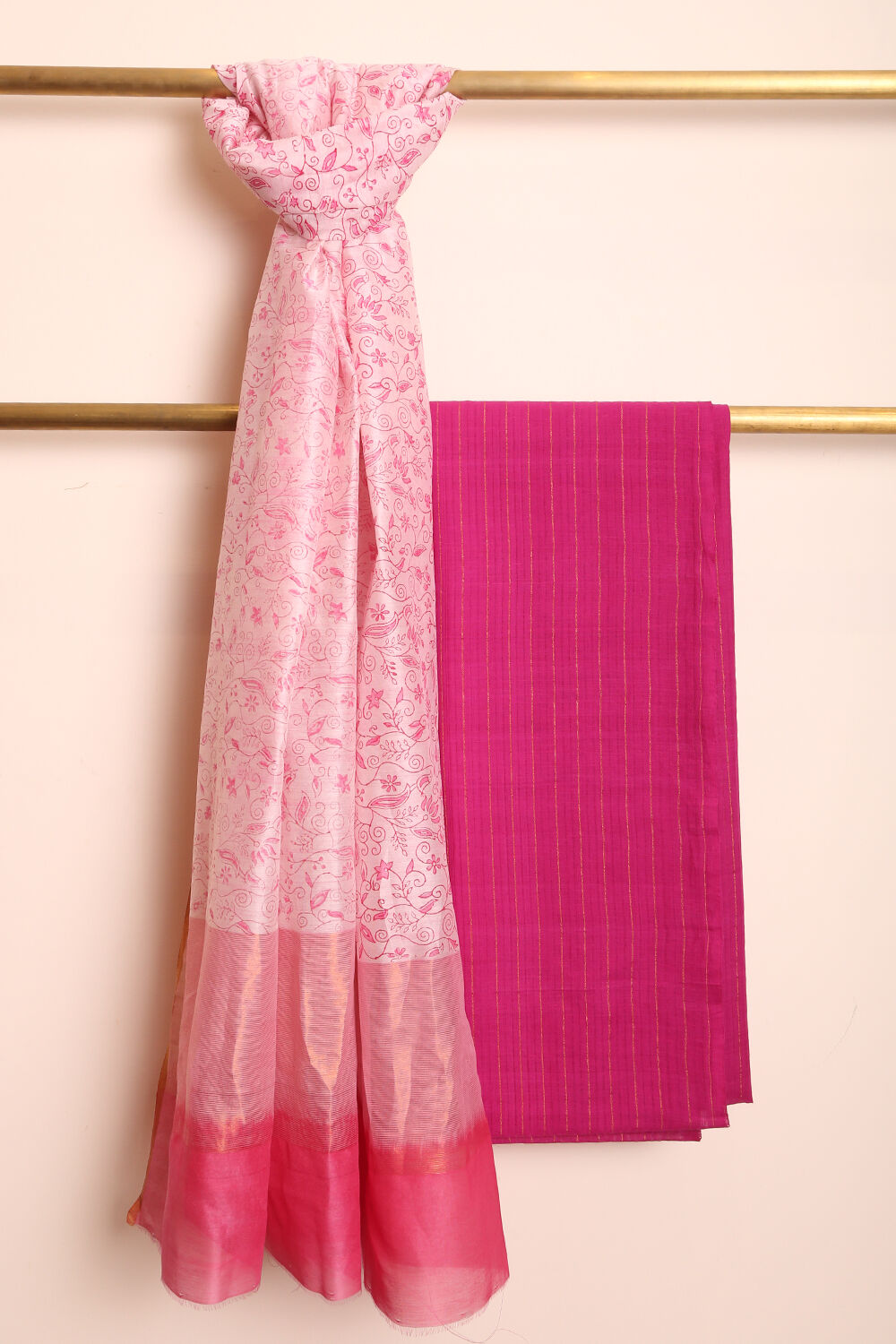 Pink Woven Pure Cotton Suit Set image number null
