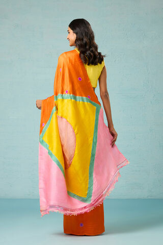 Orange Chattisgarh Pure Silk Hand Painted Saree thumbnail image number null