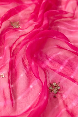 Pink Gota Patti Viscose Chiffon Rajasthan Saree thumbnail image number null