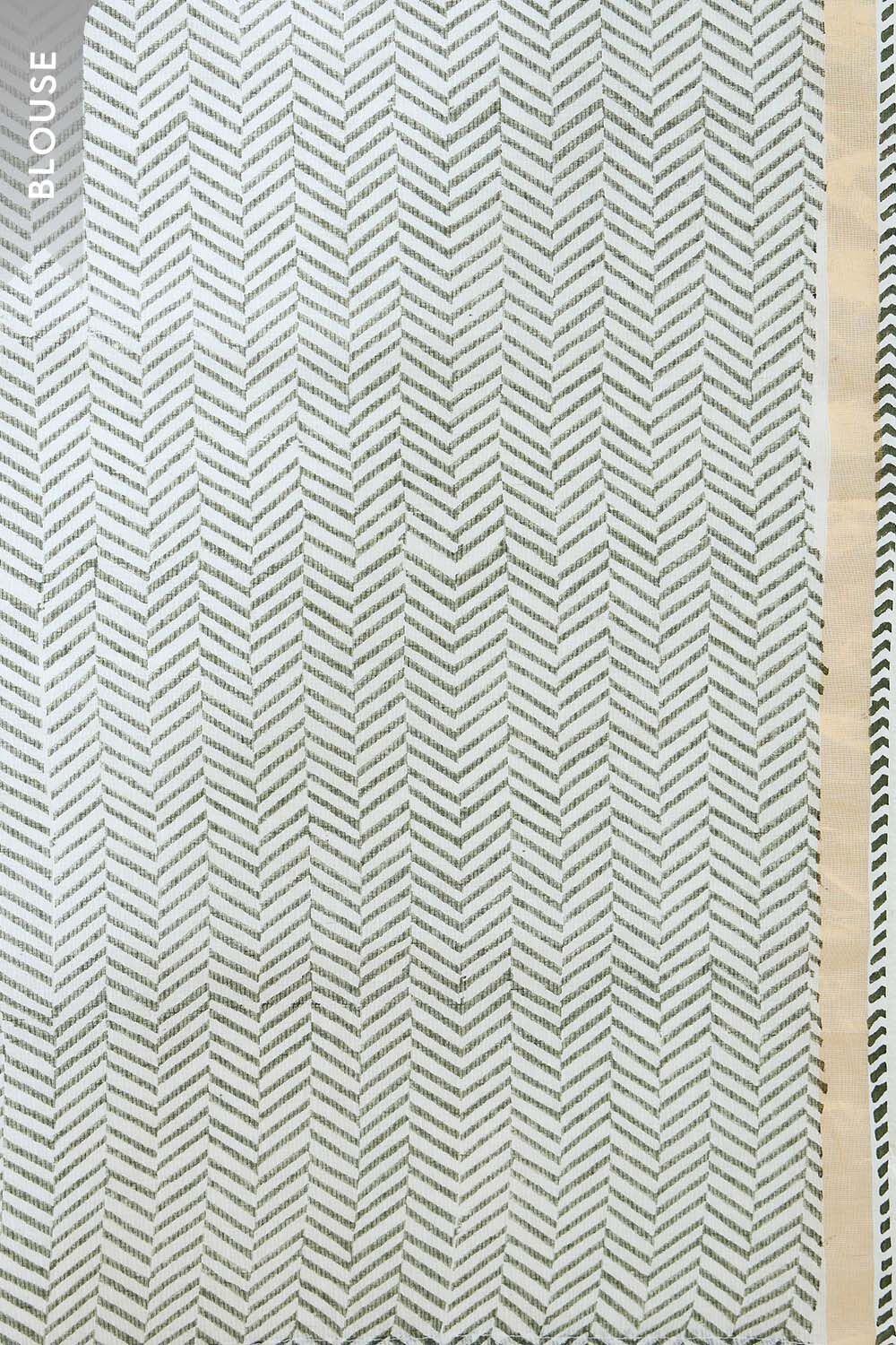 Off White Rajasthan Printed Sanganeri Pure Cotton Kota Saree image number null