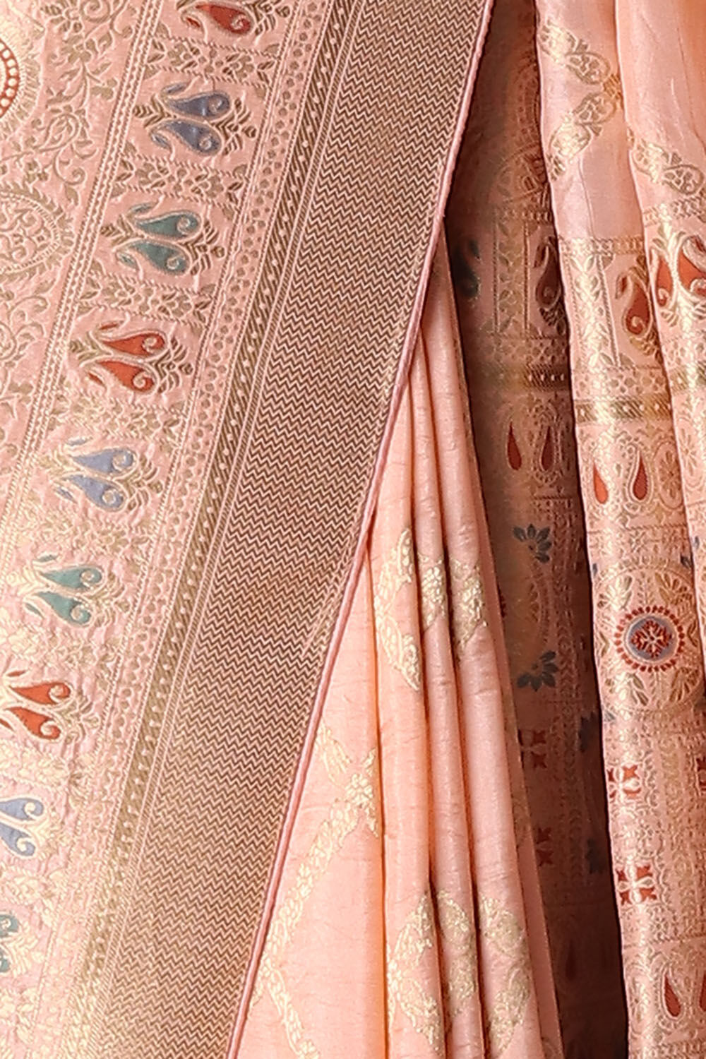 Light Orange Luxe Woven Saree image number null