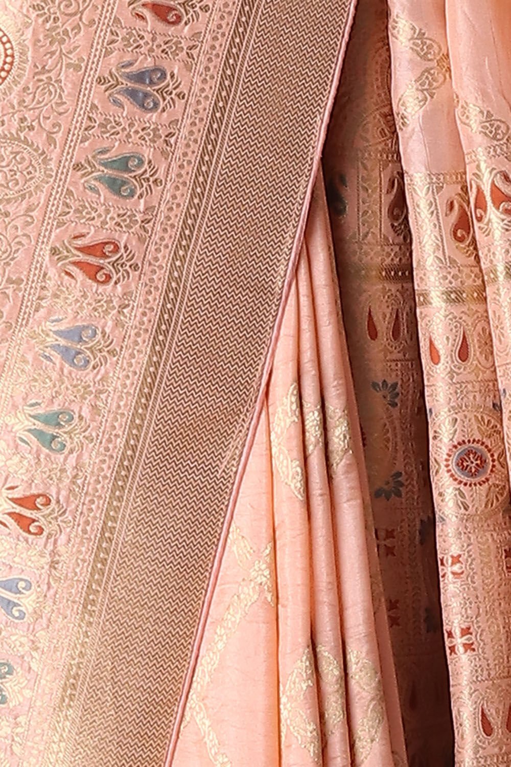 Light Orange Luxe Woven Saree image number null