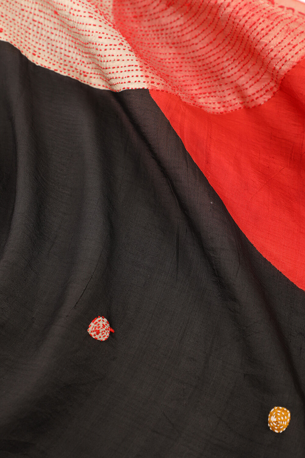 Grey Murshidabad Pure Silk Hand Painted Saree image number null