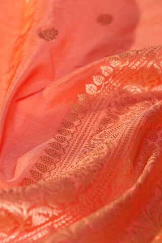 Orange Silk Viscose Kadwa Banarasi Saree thumbnail image number null