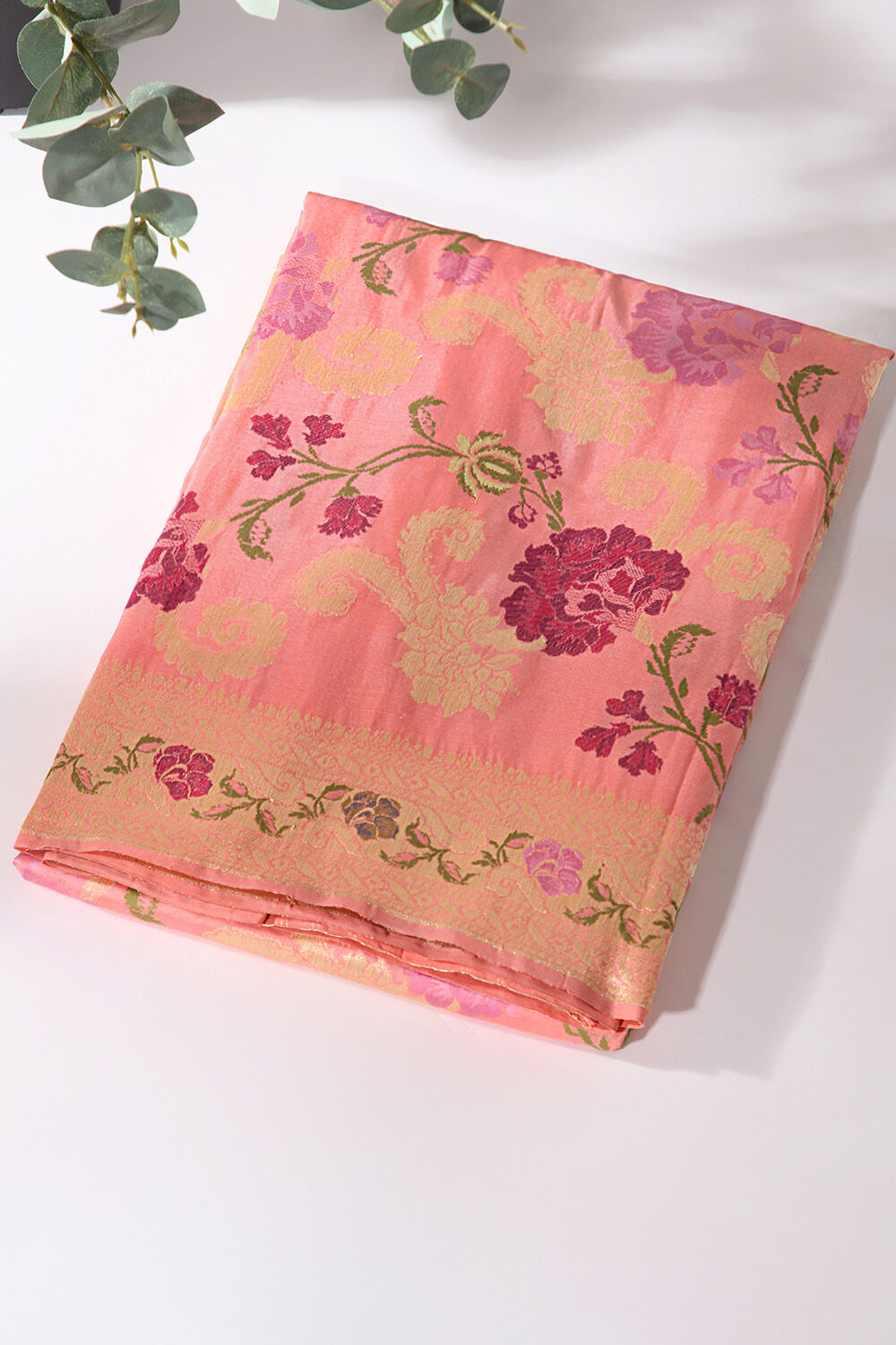 Light Orange Pure Silk Banarasi Gyasar Saree image number null