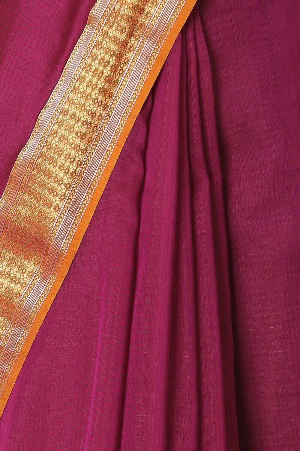 Dark Pink Pure Silk Cotton Maheswari Saree image number null
