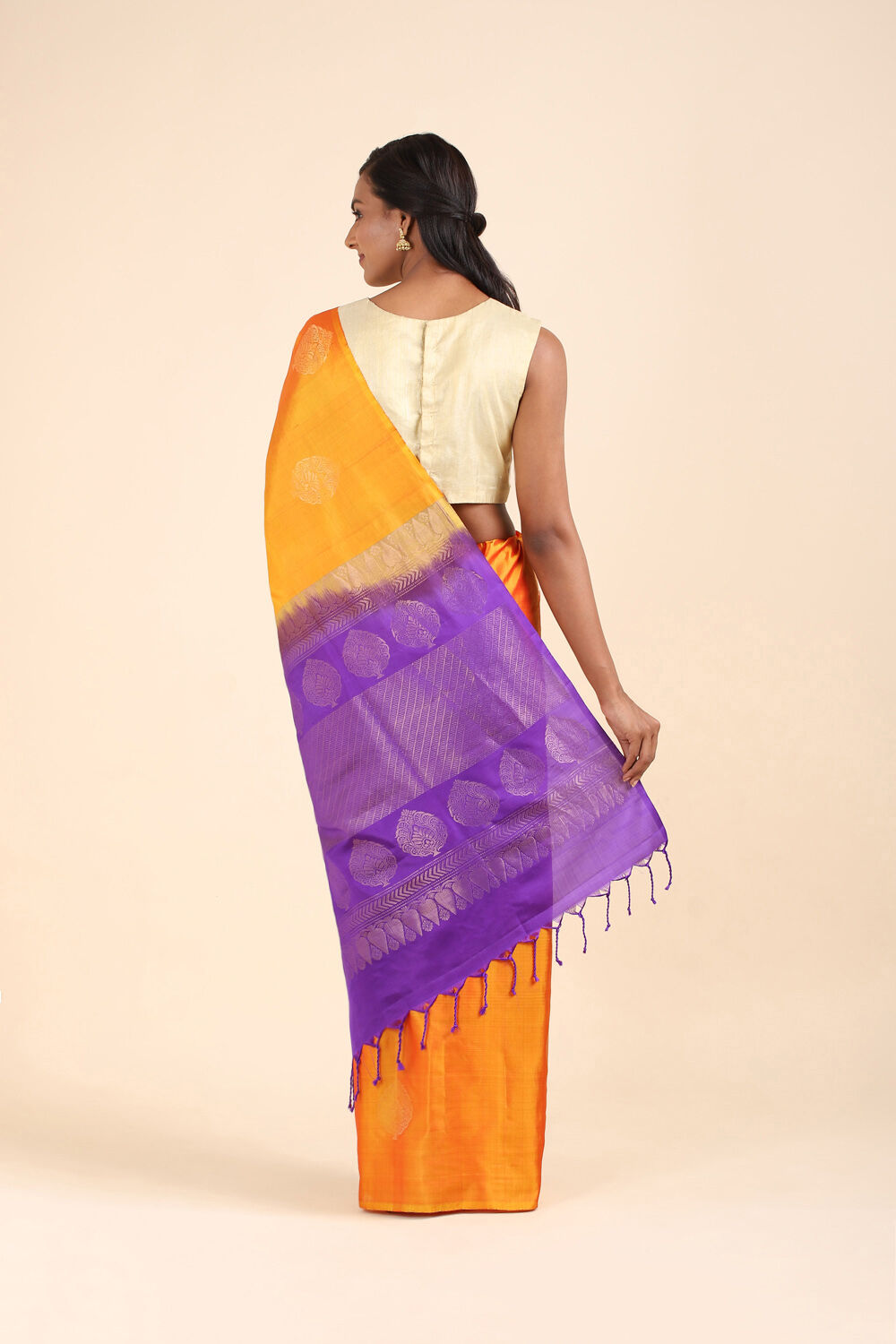 Orange Pure Soft Silk Saree image number null