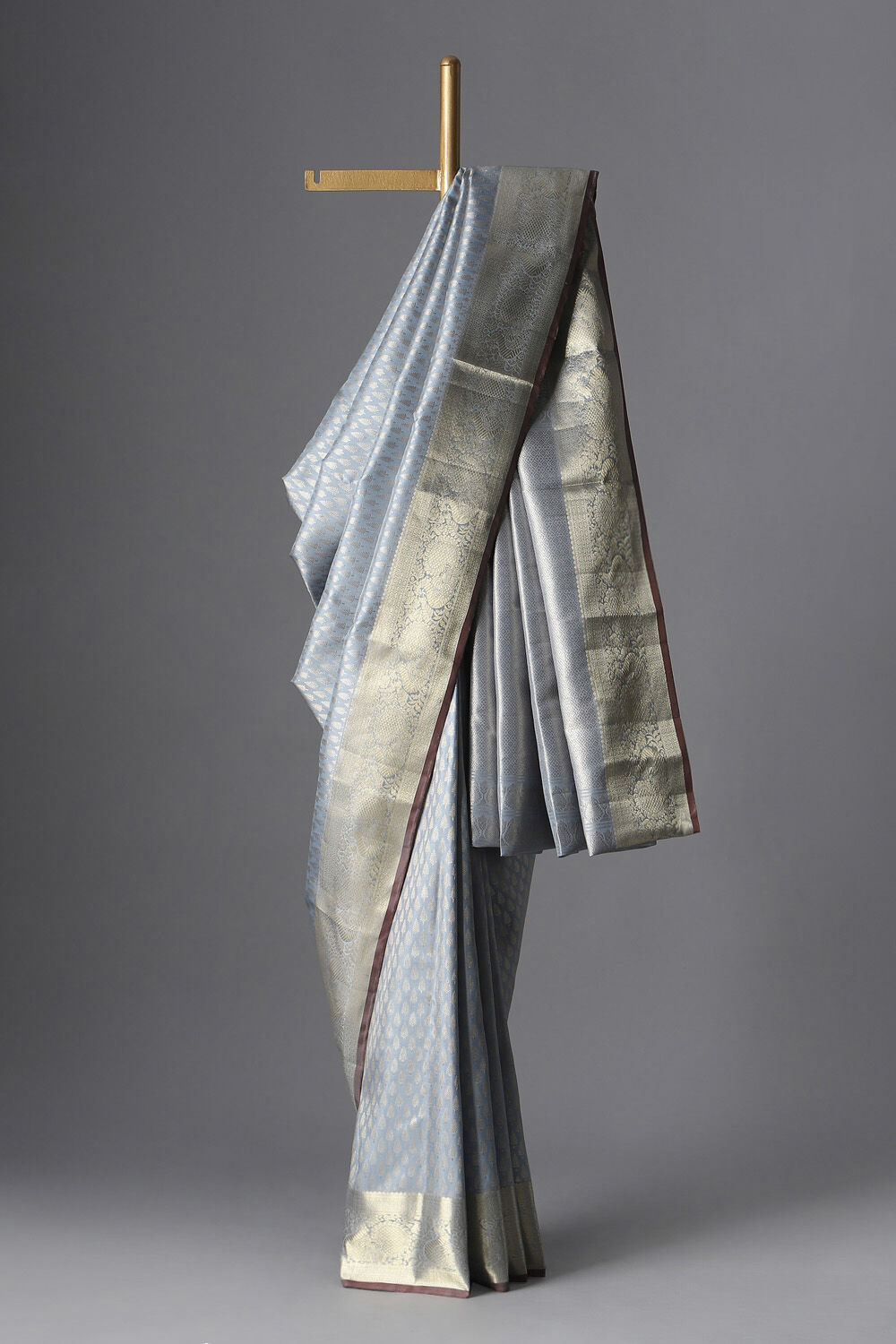 Grey Pure Silk Kanjivaram Saree image number null