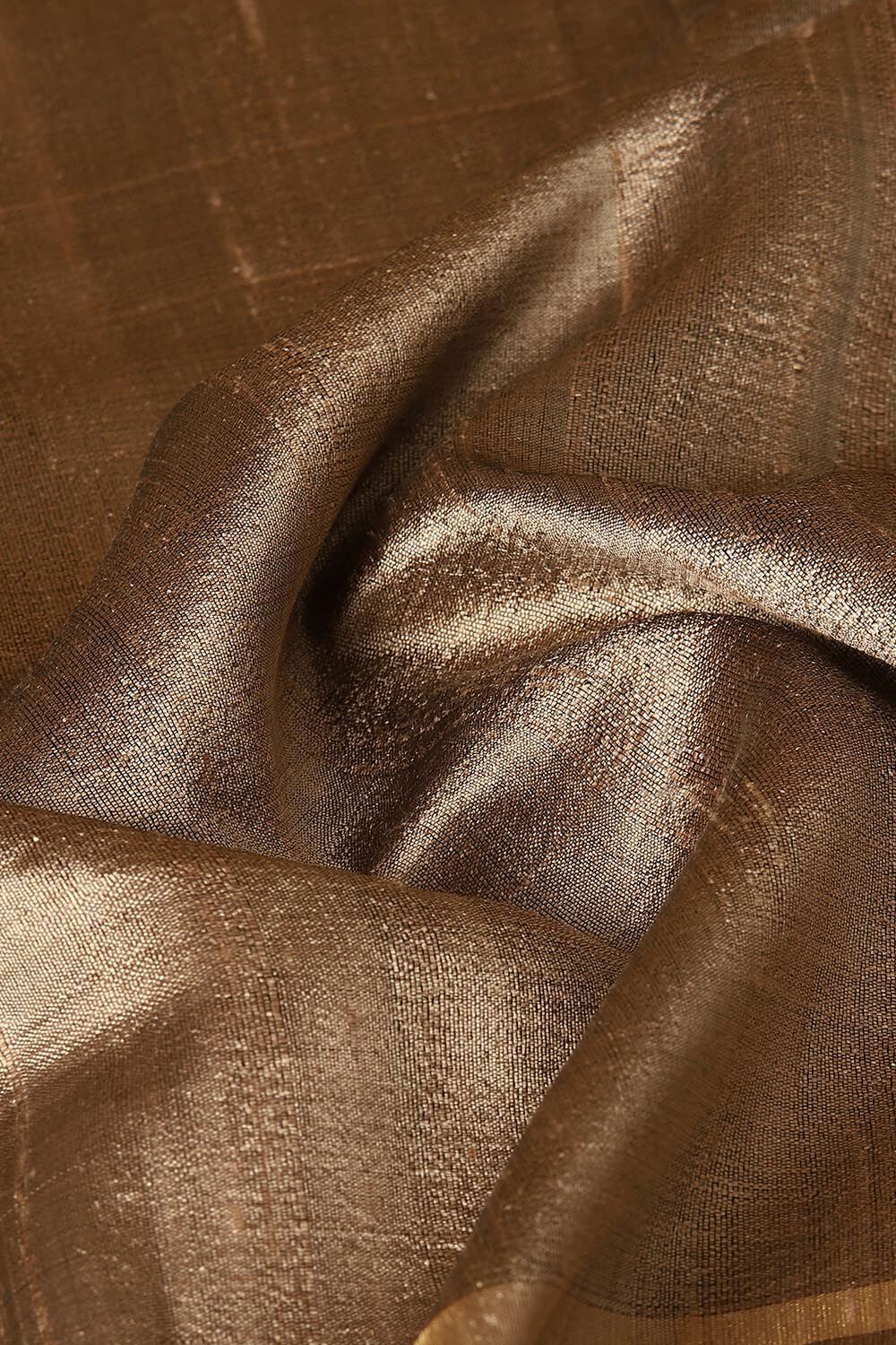 Brown Pure Tussar Silk Bhagalpuri Saree image number null