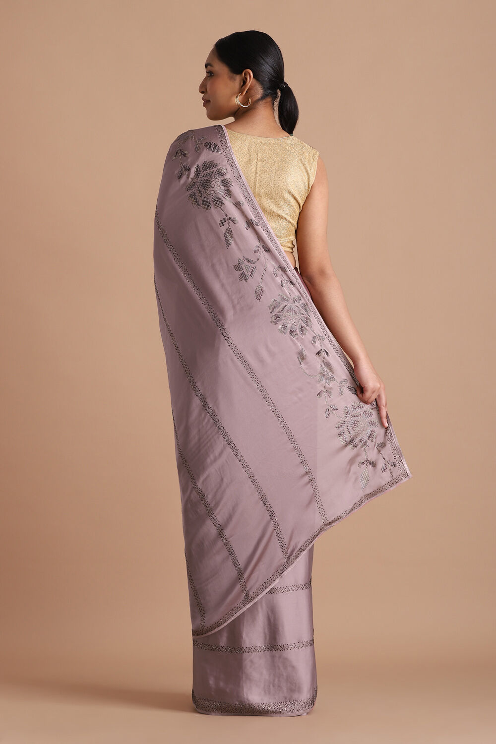 Light Pure Pink Embroidered Saree image number null