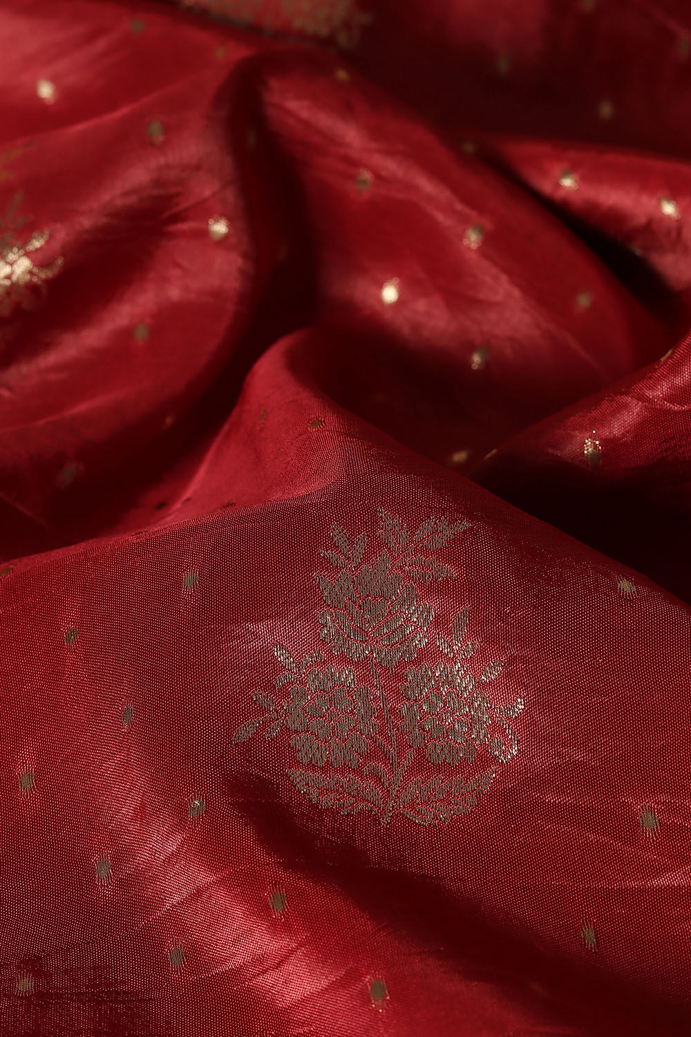 Dark Red Luxe Woven Saree image number null