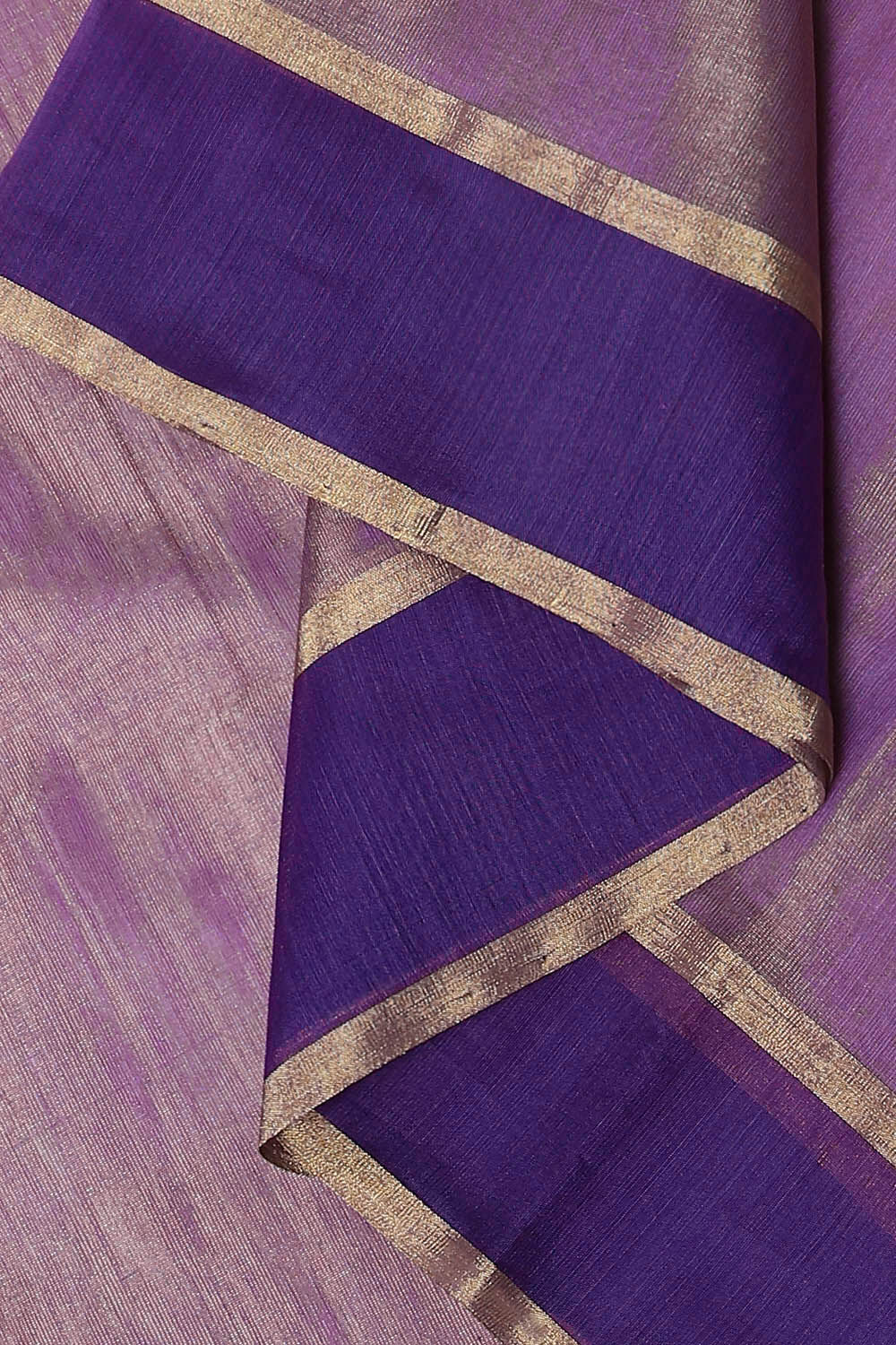 Violet Pure Tissue Cotton Chanderi Saree image number null