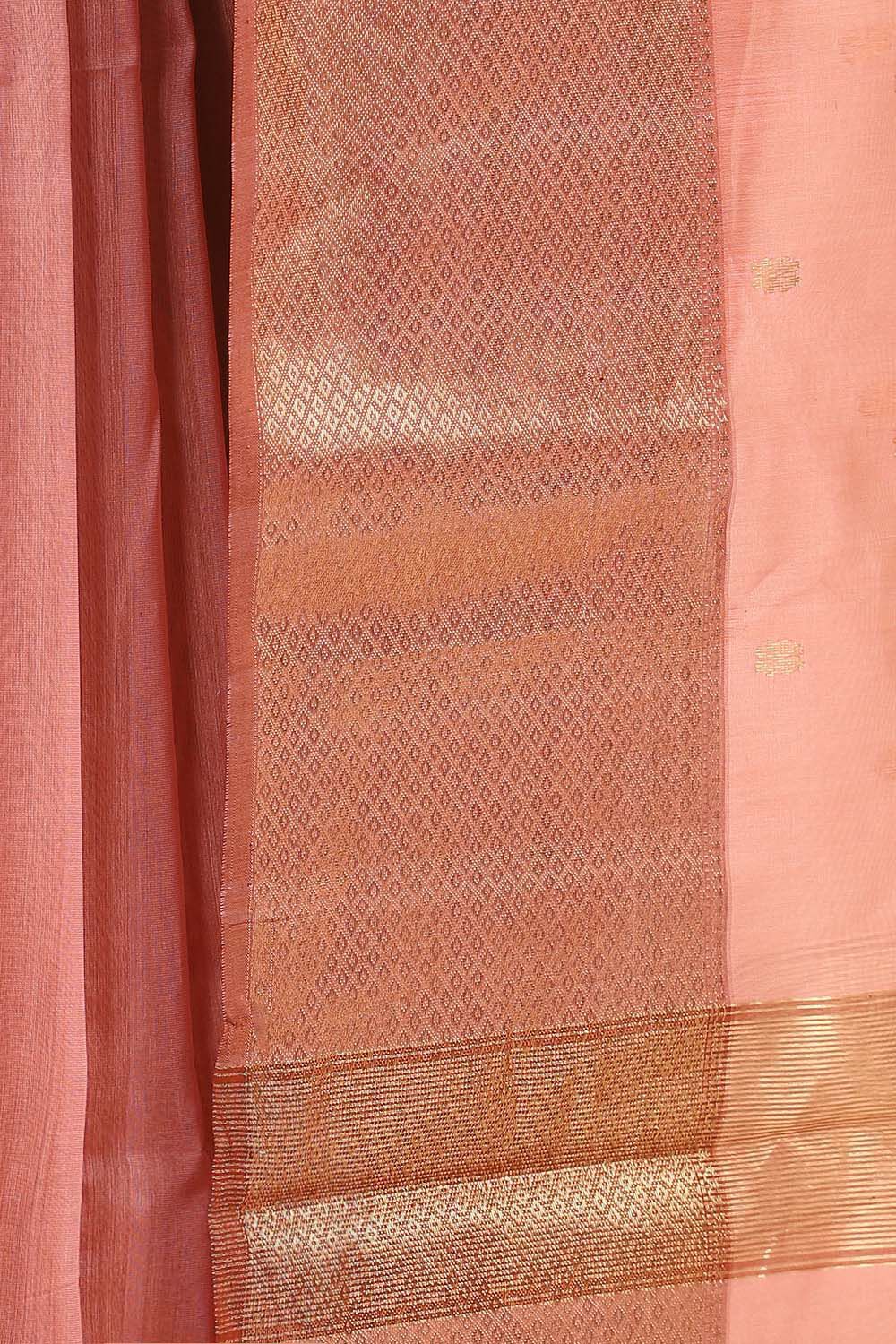 Light Pink Pure Silk Cotton Maheshwari Saree image number null