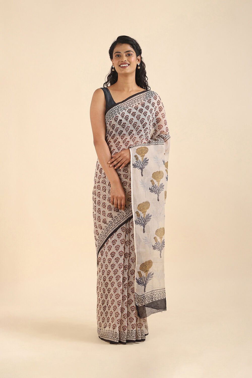 Off Pure White Kota Bagru Printed image number null