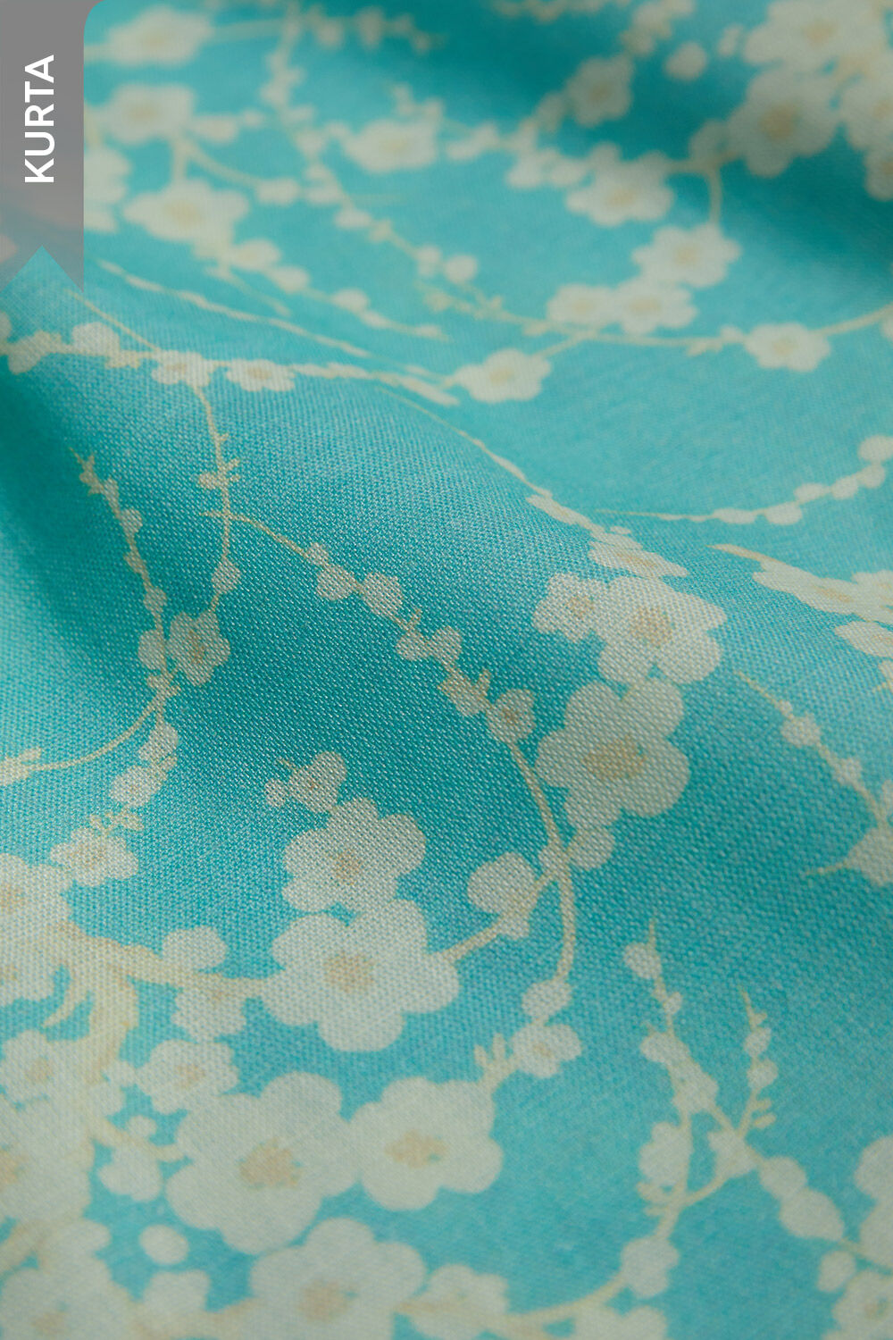Blue Printed Pure Cotton Linen Unstitched Suit Set image number null