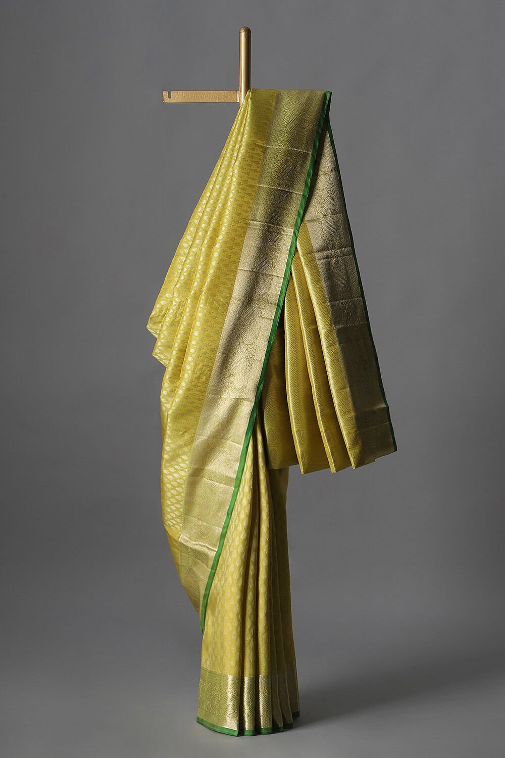 Light Yellow Pure Silk Kanjivaram Saree image number null