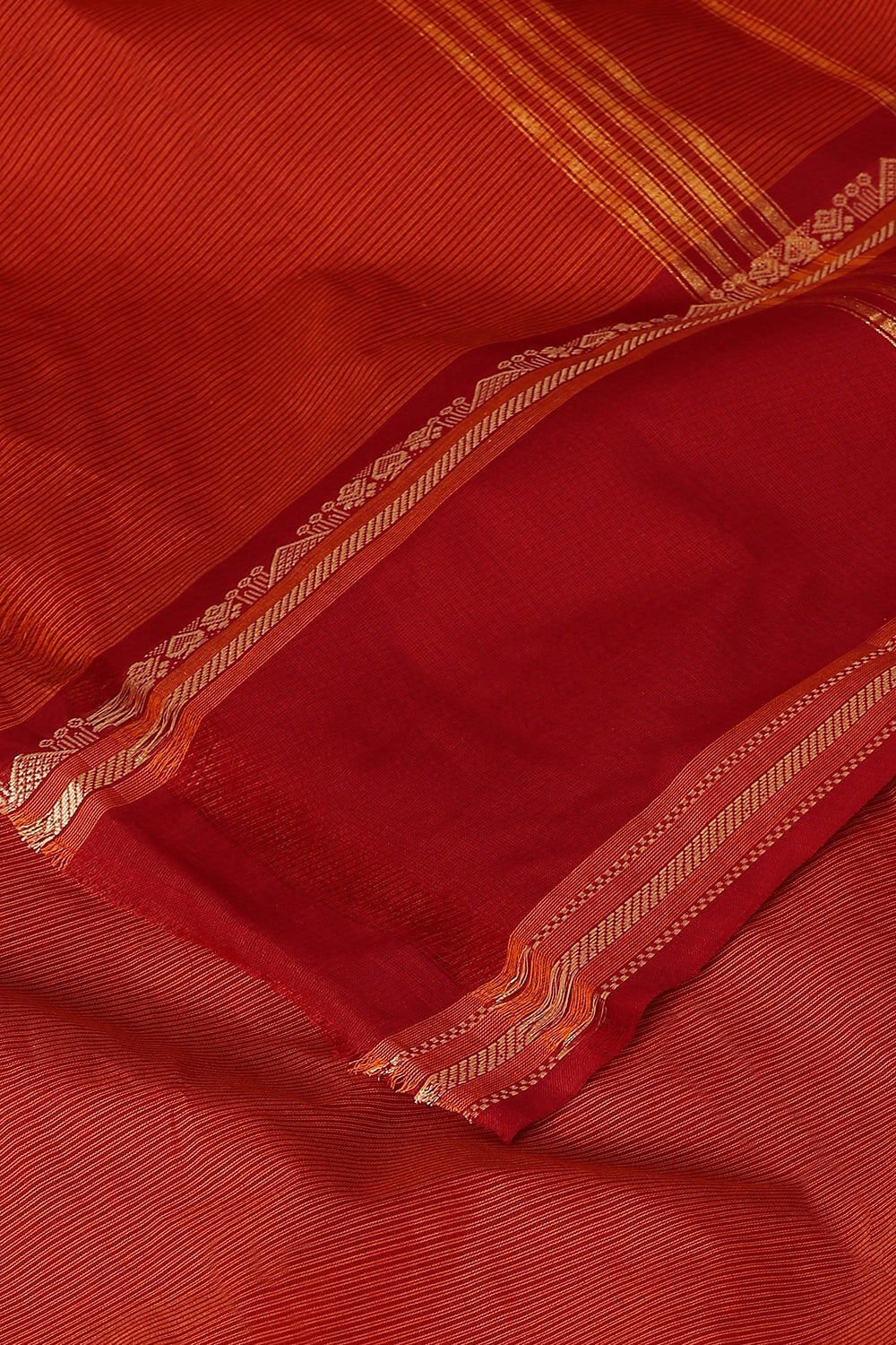 Red Pure Cotton Chettinad Saree image number null
