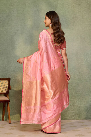 Light Pink Pure Silk Kadwa Banarasi Saree thumbnail image number null