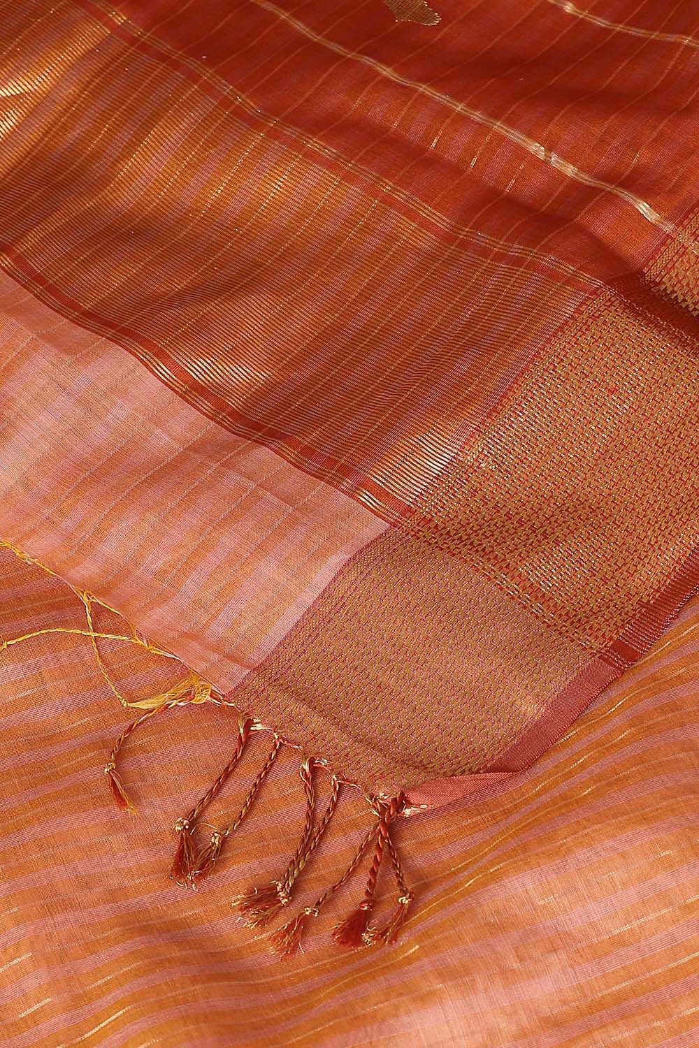 Light Orange Pure Silk Cotton Maheswari Saree image number null