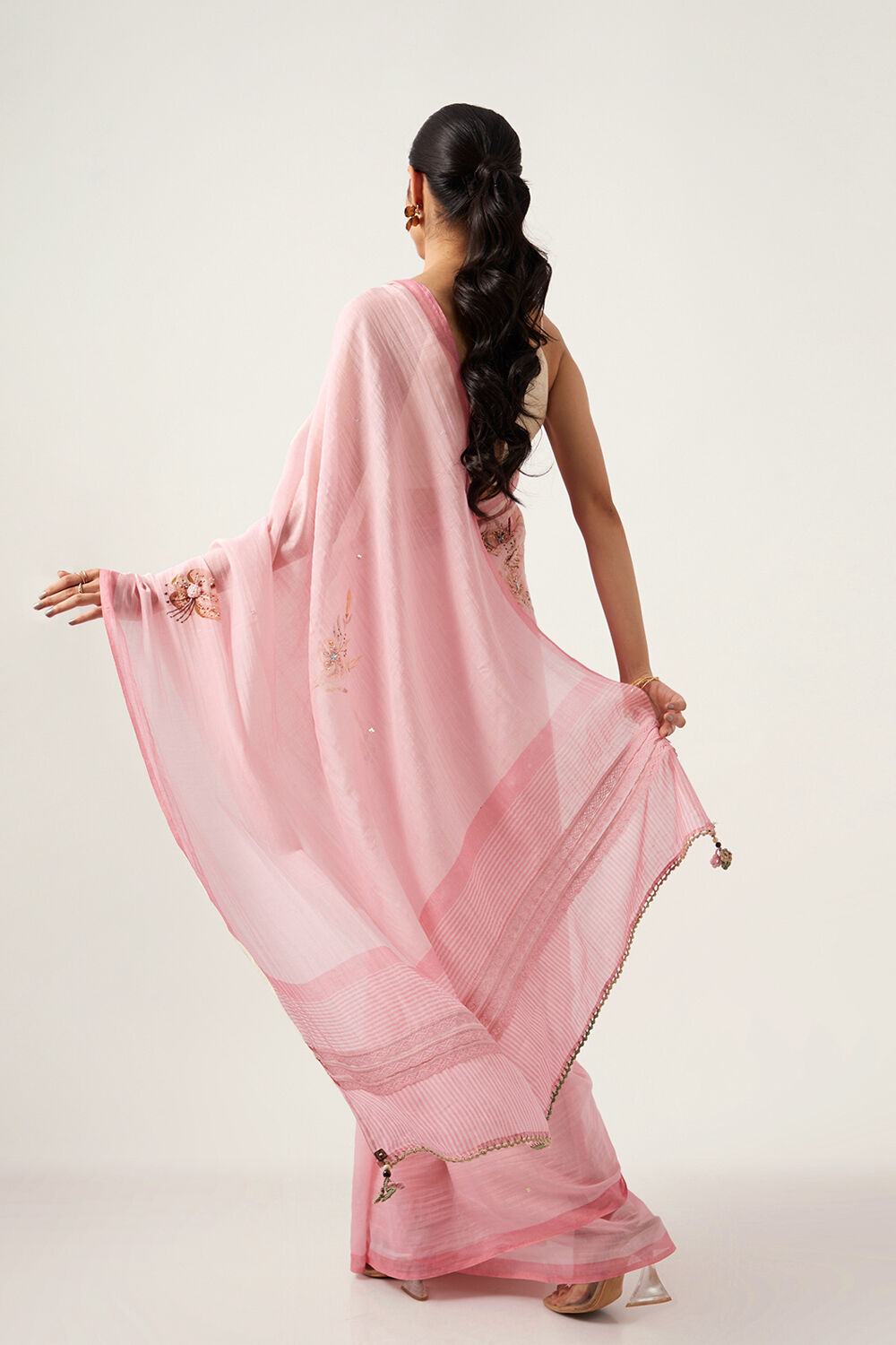 Light Pink Pure Silk Cotton Digital Printed Saree image number null