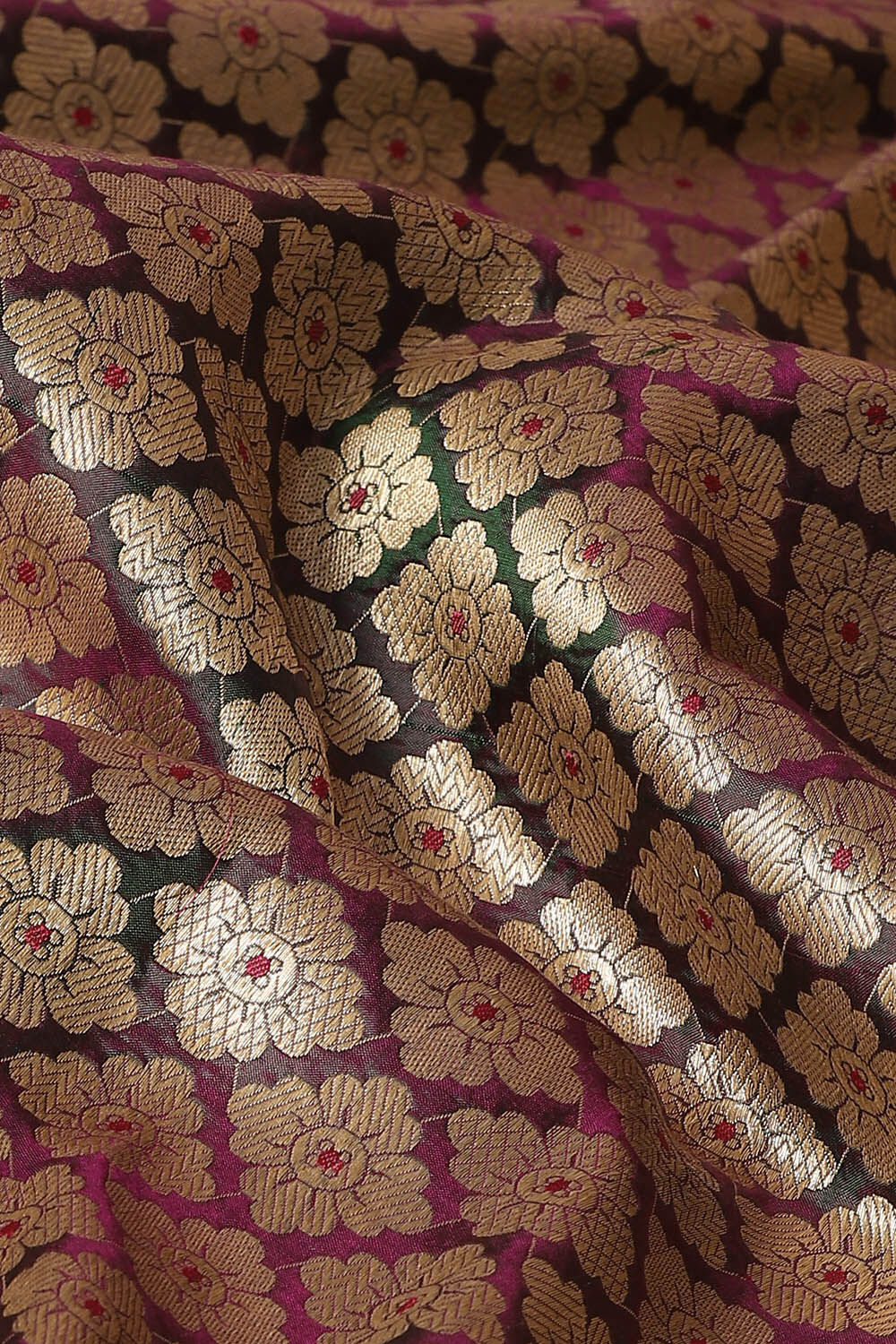 Purple Pure Silk Banarasi Brocade Saree image number null
