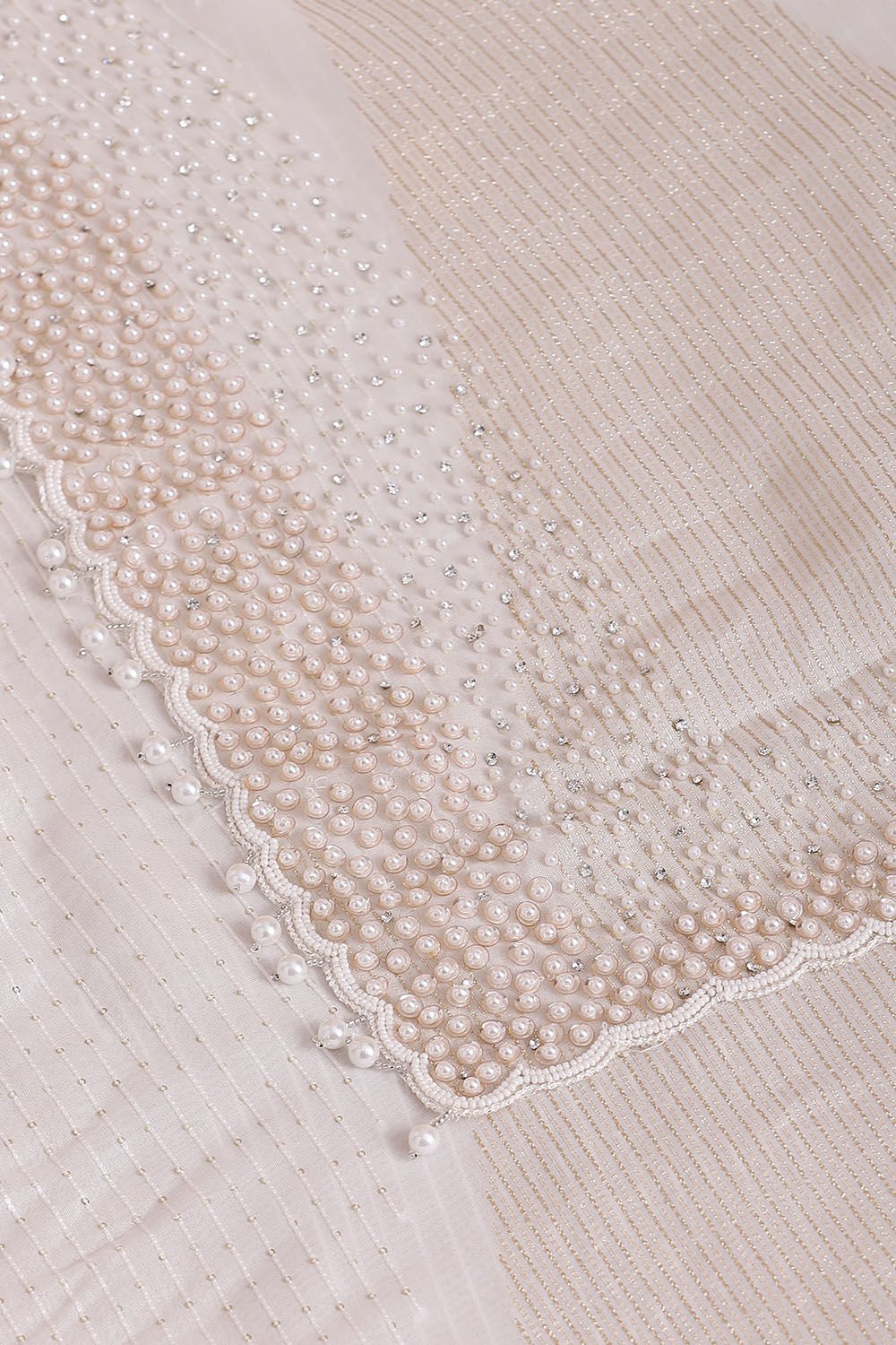White Pure Embroidered Saree image number null