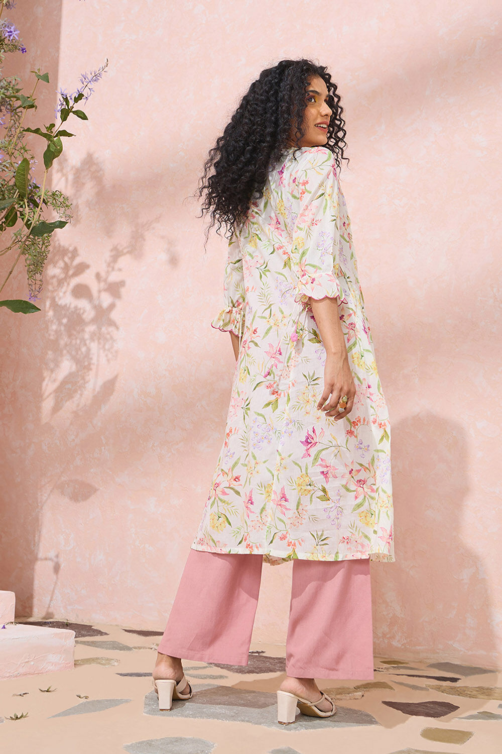 Off White Printed Pure Cotton Kurta image number null