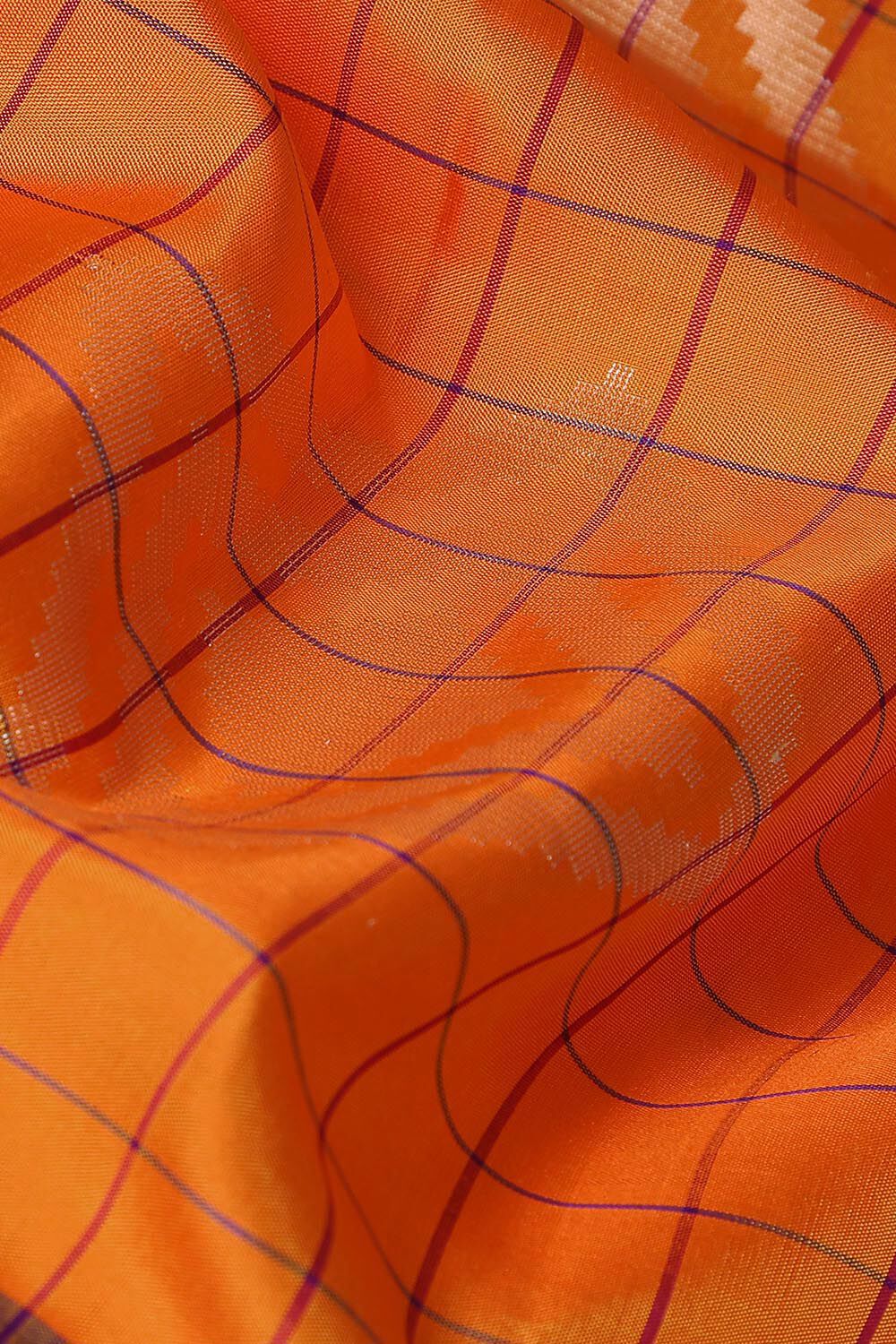 Orange Pure Silk South Saree image number null