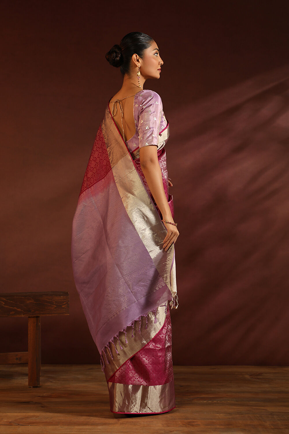 Pink South Pure Silk Woven Saree image number null