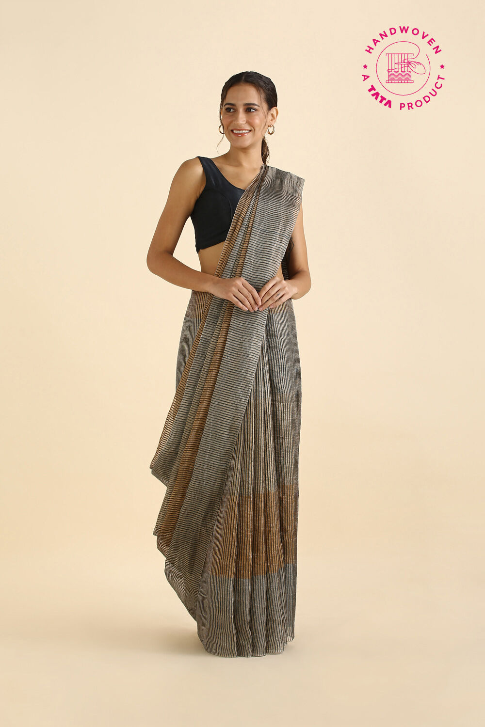 Black Pure Tissue Vanya Bengal Saree image number null