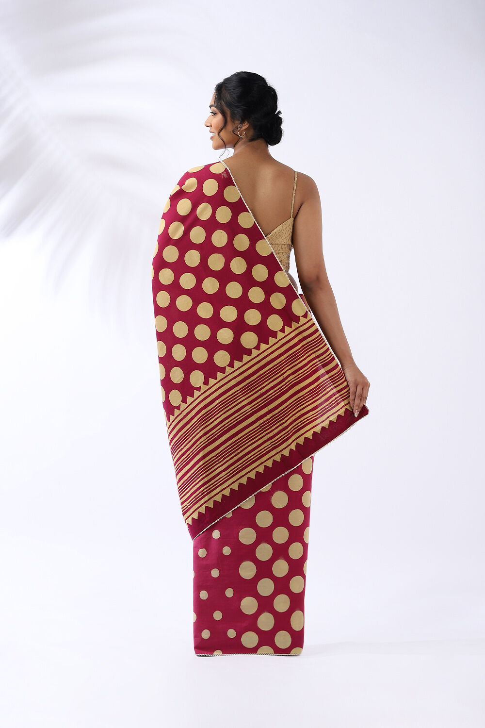 Pink Pure Cotton Hand Printed Saree image number null