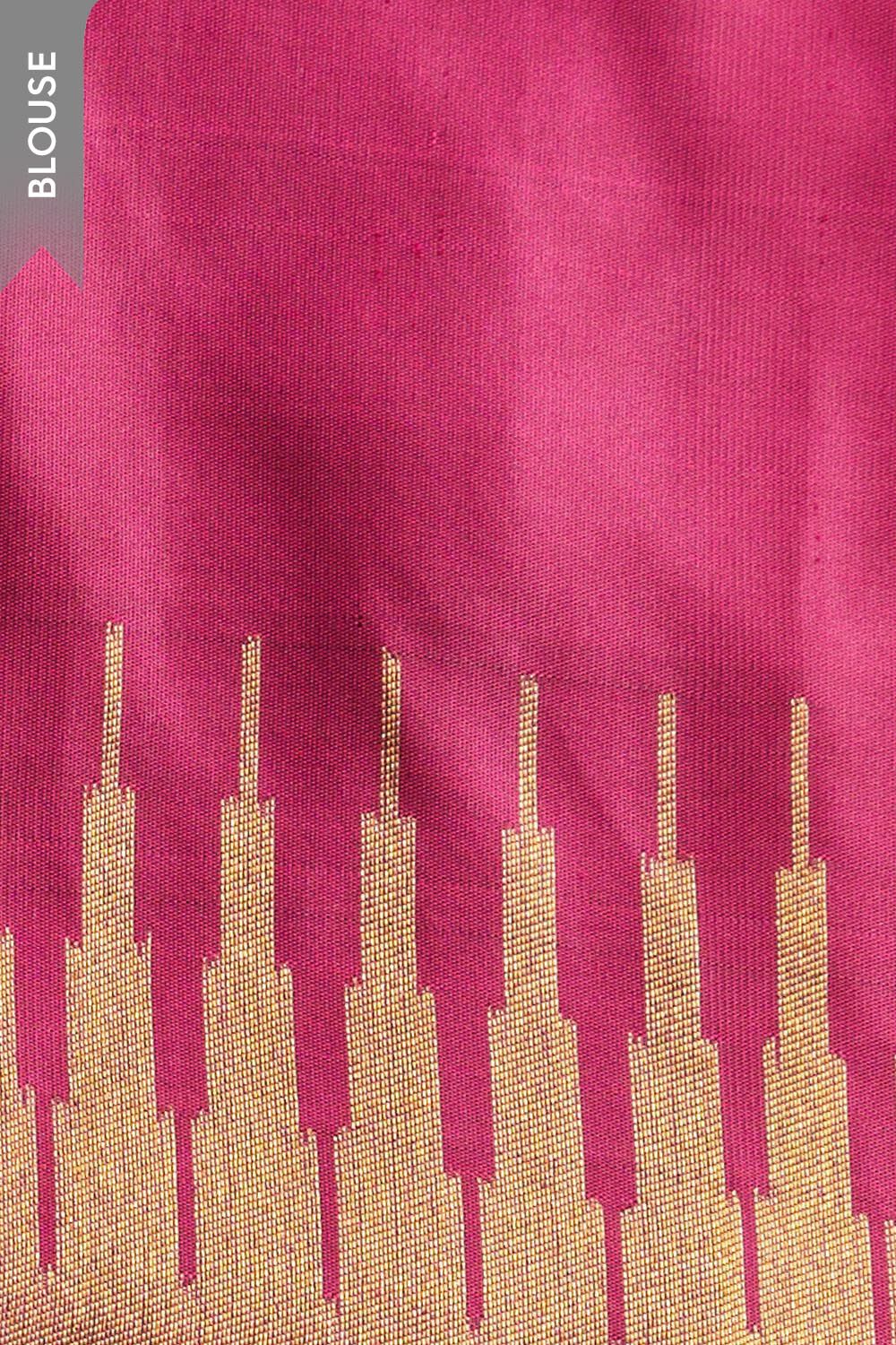 Dark Green Woven Pure Silk Kanjivaram Saree image number null