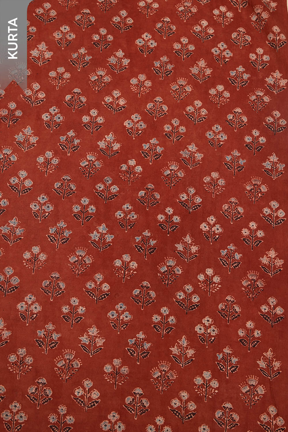 Red Pure Cotton Ajrakh Unstitched Suit Set image number null