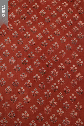 Red Pure Cotton Ajrakh Unstitched Suit Set thumbnail image number null