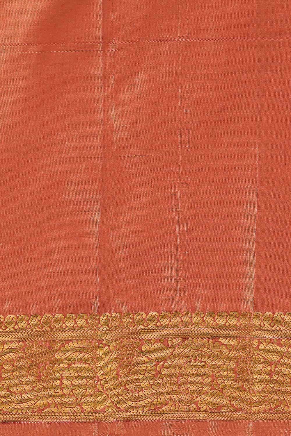 Dark Orange Pure Silk Kanjivaram Saree image number null